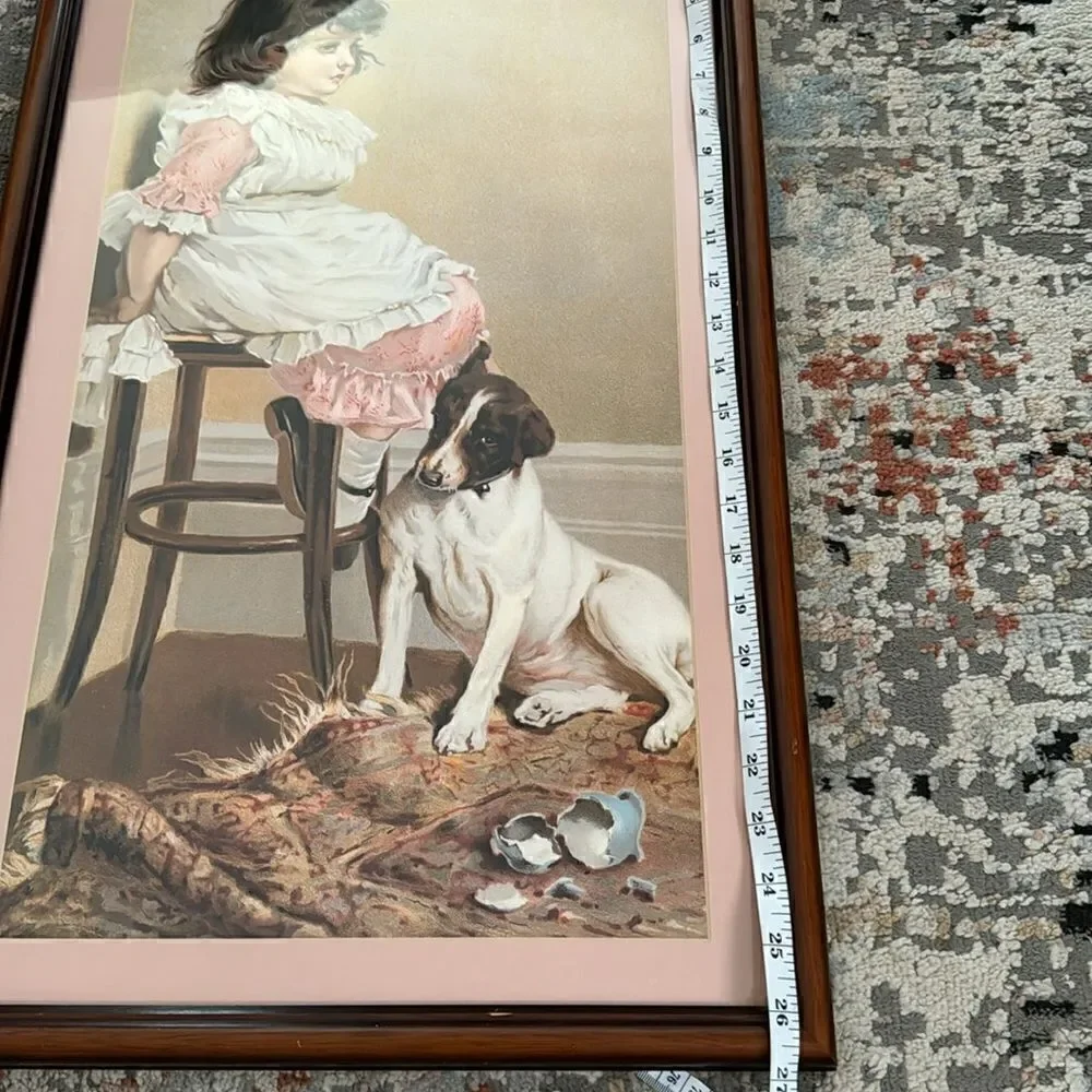 Victorian Lithograph Print Picture frame
